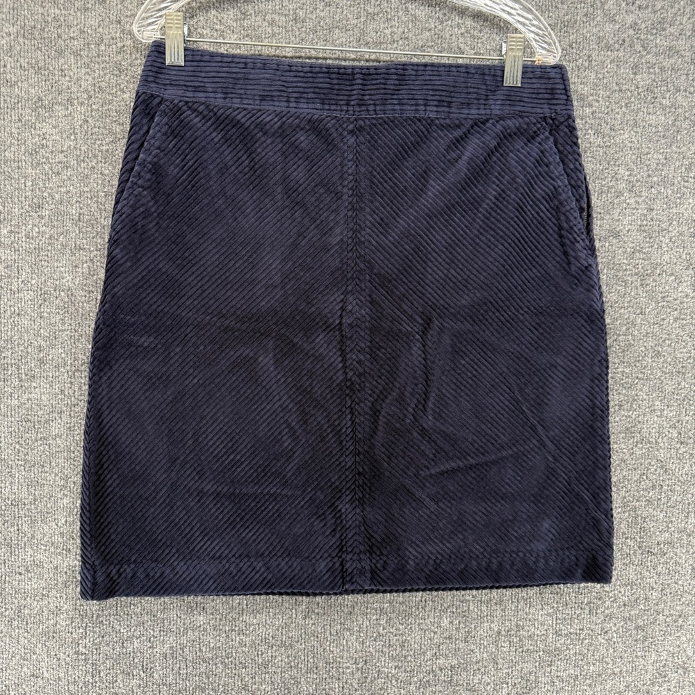 Talbots Corduroy Skirt Womens 10 Blue Straight Hippie Boho Cottage Farm Ranch